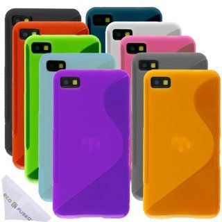ECO FUSED Blackberry Z10 /11 pieces Soft TPU Flex Rubber Cover Case Skin Bundle / 10 TPU Cover Cases (Hot Pink, Red, Purple, Blue, Black, Smoke, Orange, Green, Clear, Light Blue)   ECO FUSED Microfiber Cleaning Cloth included: Cell Phones & Accessories