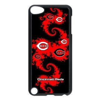 Diystore Fitted IPod Touch 5th case MLB Cincinnati Reds Artistic Black Red Dragon logo back covers : MP3 Players & Accessories