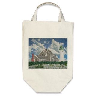 Scituate Lighthouse Organic Grocery Tote Canvas Bag