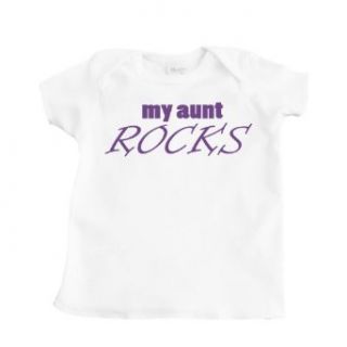 My Aunt Rocks White Baby T Shirt: Novelty T Shirts: Clothing