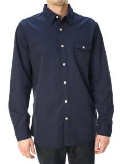 Lucky Brand Men's Basic Button Down Long Sleeve Casual Shirt Navy Blue L at  Mens Clothing store