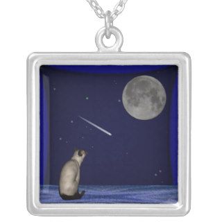 Siamese In Window Wishing Personalized Necklace