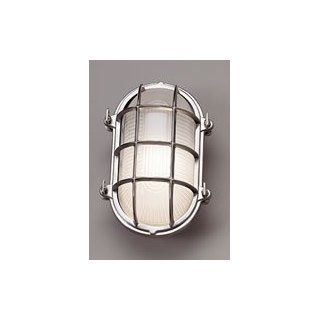 Norwell Lighting 1101 BC FR Brushed Chrome with Frosted Glass Mariner Contemporary / Modern 1 Light Outdoor Wall or Ceiling Fixture from the Mariner Collection   Wall Porch Lights  