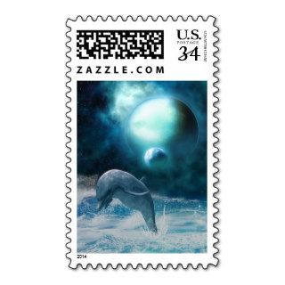 Freedom of dolphins postage stamp