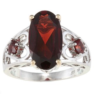 Meredith Leigh Sterling Silver and 14k Yellow Gold Garnet Ring Meredith Leigh Gemstone Rings