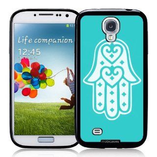 Hamsa Chamsa Hand Of God Turquoise   Protective Designer BLACK Case   Fits Samsung Galaxy S4 i9500 Cell Phones & Accessories