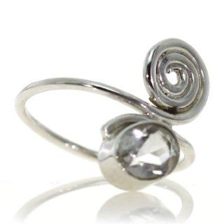 Crystal Ring (size: 8.25) Handmade 925 Sterling Silver natural hand cut Crystal color White 3g, Nickel and Cadmium Free, artisan unique handcrafted silver ring jewelry for women   one of a kind world wide item with original natural Crystal gemstone   only 