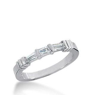 Diamond Wedding Ring 1 Straight Baguette 0.14 ct 2 Tapered Baguette 0.08 ct Total 0.30 ctw. 611 WR2371: Wedding Bands Wholesale: Jewelry