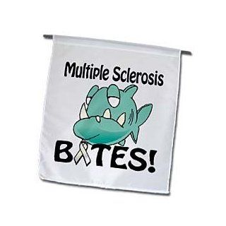 3dRose fl_115734_1 Multiple Sclerosis Bites Awareness Ribbon Cause Design Garden Flag, 12 by 18 Inch : Outdoor Flags : Patio, Lawn & Garden