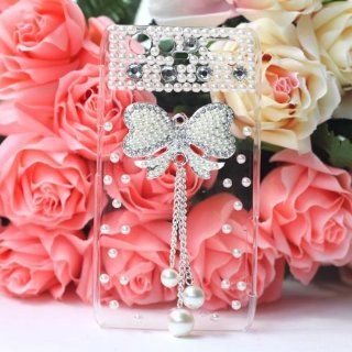 Bling Diamond Pearl Bow Bowknot Crystal Bling Diamond Clear Hard Back Case Cover For MOTOROLA DROID RAZR MAXX Phone: Cell Phones & Accessories