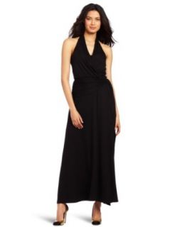Three Dots Women's Maxi Dress, Black, Medium