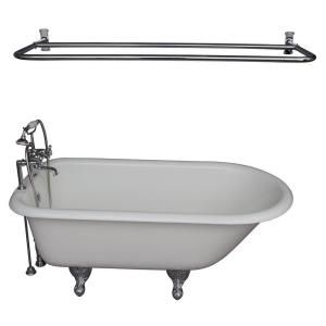 Barclay Products 5.58 ft. Cast Iron Roll Top Bathtub Kit in White with Polished Chrome Accessories TKCTR7H67 CP6