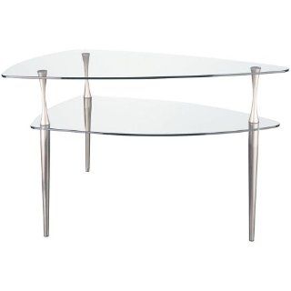 Dainolite GCT 578 CGL SC End Table with Clear Tempered Glass, Satin Chrome  