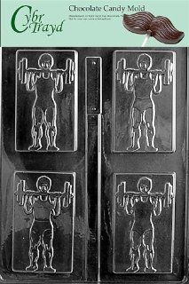 Cybrtrayd S017 Sports Chocolate Candy Mold, Weight Lifter: Candy Making Molds: Kitchen & Dining