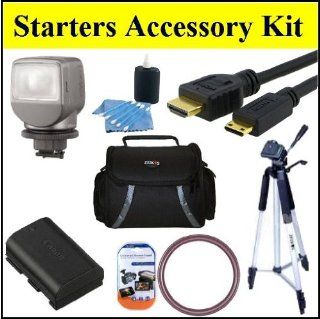 Starters Accessory Kit For Sony HDR CX260V HDR CX580V HDR XR260V Handycam Camcorder   Includes UV Filter + Replacement NP FV50 Battery + Video Light + Deluxe Case + 50" Tripod + Mini HDMI Cable & Much More!! : Digital Camera Accessory Kits : Camer