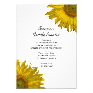 Yellow Sunflower Family Reunion Invitation