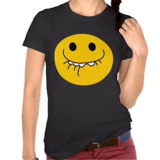 Suppressed laughing yellow smiley face shirt
