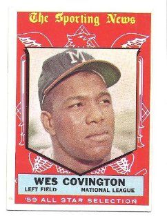 WES COVINGTON 1959 Topps Sporting News All Star AS #565 Card Milwaukee Braves Baseball: Sports Collectibles