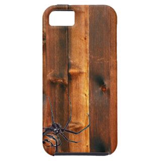 Realistic Spider  On Realistic Wood Background iPhone 5 Cover