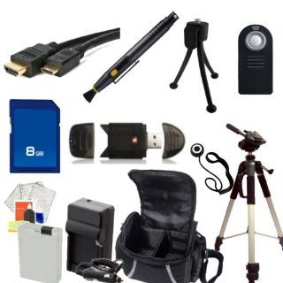 Accessory Package for the Canon EOS Rebel T2i, T3i, T4i Digital SLR Cameras. Includes: 8GB Memory Card, High Speed Card Reader, Mini HDMI Cable, Extended Life Replacement Battery, Tripod, Carrying Case + More : Digital Slr Camera Bundles : Camera & Pho