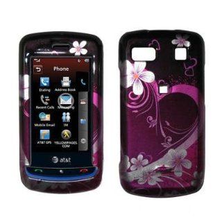 Premium 2D Silver and Purple Heart Flowers Design Snap On Cover Hard Case Cell Phone Protector for LG Xenon GR500 [Accessory Export Packaging]: Cell Phones & Accessories