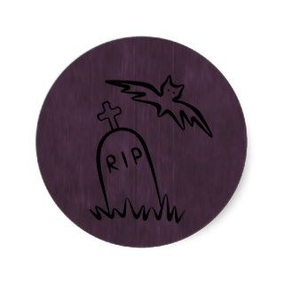 Halloween bat and tombstone cartoon drawing sticker