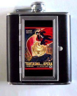 Phantom Of The Opera Nelson Eddy Whiskey and Beverage Flask, ID Holder, Cigarette Case Holds 5oz Great for the Sports Stadium Kitchen & Dining