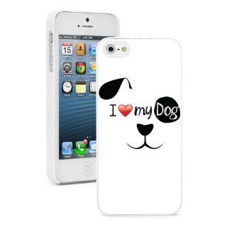 Apple iPhone 4 4S 4G White 4W569 Hard Back Case Cover Color I Love My Dog Face Cartoon: Cell Phones & Accessories