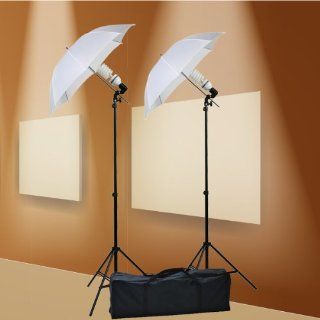 ePhoto 800 Watt Photography Studio Umbrella Cool Fluorescent Continuous Lighting Kit Set  2 Light Stands & 2 Bulbs & 2 light holders & 2 umbrellas by ePhoto INC DK105 : Photographic Lighting Umbrellas : Camera & Photo