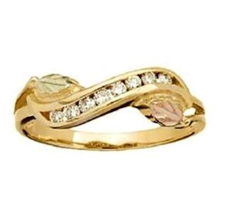 Stamper Black Hills Gold Women's 12K Diamond Ring. R1513D: Jewelry