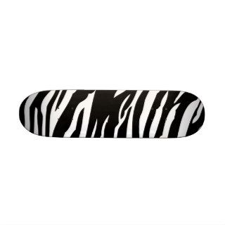 Black and White Zebra Print Animal Mini Skateboard