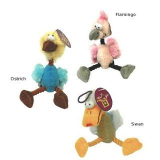Multipet's 7 1/2 Inch Mini Bird Brain Swan Dog Toy  Pet Squeak Toys 