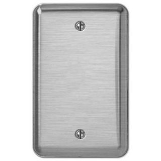 Creative Accents Steel 1 Blank Wall Plate   Brushed Chrome 2BM100