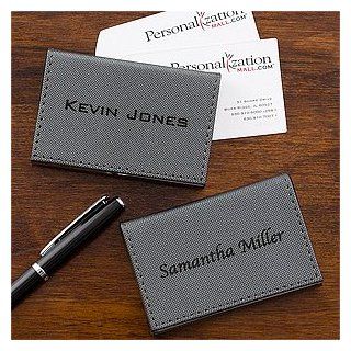 Personalized Business Card Cases   Grey: Clothing