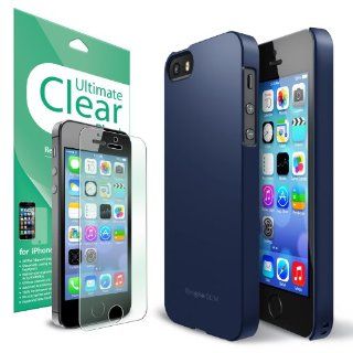 [Free HD Film/Better Grip] Ringke SLIM Apple iPhone 5 / 5S Case [SF Matte Navy] VALUE COMBO DEAL Get A FREE Premium Ultimate Clear Plus Screen Protector + 1 Premium Hard Case for Apple iPhone 5S Case / 5 Case [ECO Package]: Cell Phones & Accessories