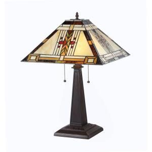 Chloe Lighting Gode 23 in. Tiffany Style Mission Bronze Table Lamp CH33291MS16 TL2