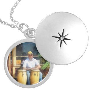 Musician   Playing Bongo Drums Custom Necklace