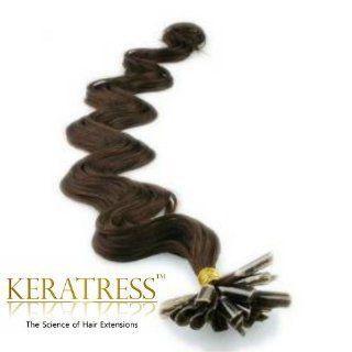 25 Strands U Tip #4 Medium Brown, Body Wave Fusion Keratin U Tipped Pre Bonded Indian Remy Remi Human Hair Extensions : Beauty