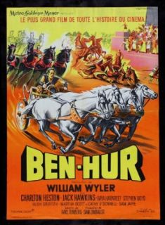 BEN HUR * CineMasterpieces ORIGINAL FRENCH MOVIE POSTER BIBLE GOD JESUS HORSES: Entertainment Collectibles
