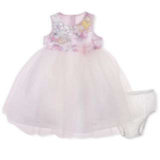 Cherokee Infant Toddler Girls Sleeveless Floral Top Empire Dress   Soft Pink 3T