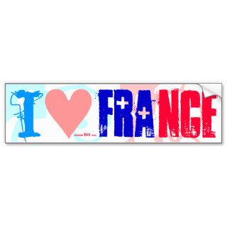 French Flag Colors Red White Blue Bumper Stickers