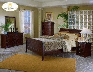 Homelegance 578 1 Syracuse Sleigh Bed with Wood Rails: Home & Kitchen