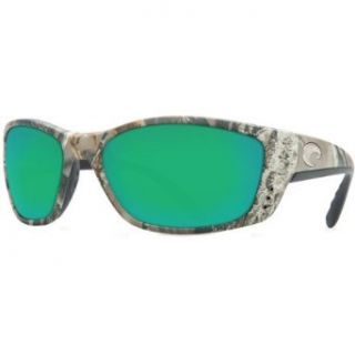 Costa Fisch Realtree Camo Polarized Sunglasses   580 Glass Lens Camo/Green Mirror, One Size: Clothing