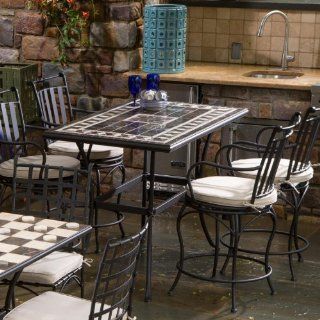 Alfresco Home Gibraltar Indoor Outdoor Marble Mosaic Gathering Height 4 Seat Dining Set  Outdoor And Patio Furniture Sets  Patio, Lawn & Garden