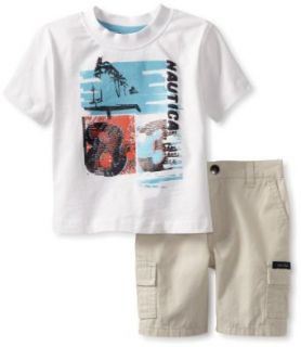 Nautica Baby Boys Infant 83 Short Set, Sail White, 12 Months: Infant And Toddler Shorts Clothing Sets: Clothing