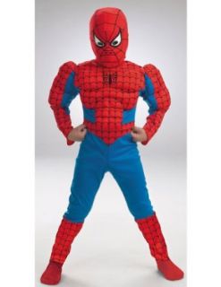 Kids costume Spiderman Deluxe Muscle 7 to 8 Halloween Costume   Child 7 8: Childrens Costumes: Clothing