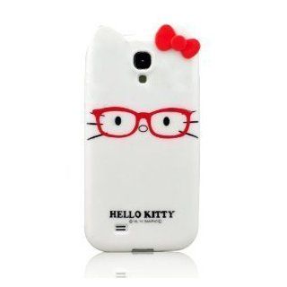 United Electek Cute 3D Soft Silicone Hello Kitty with Glasses Case Cover for Samsung Galaxy S4 i9500   Purple Cell Phones & Accessories