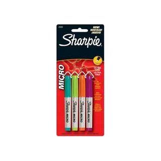 Sharpie SAN35806 Micro Mini Permanent Markers, Ultra Fine Point   Assorted Colors (4 Pack) : Office Products