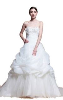 Biggoldapple A Line Sweetheart Court Train Wedding Dress 584 at  Womens Clothing store