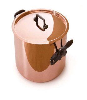 Mauviel M'Heritage Copper 150c 6432.25 11.7 Quart Stock Pot with Tin Interior and Lid Tin90 Int with Cast Iron Handle: Kitchen & Dining